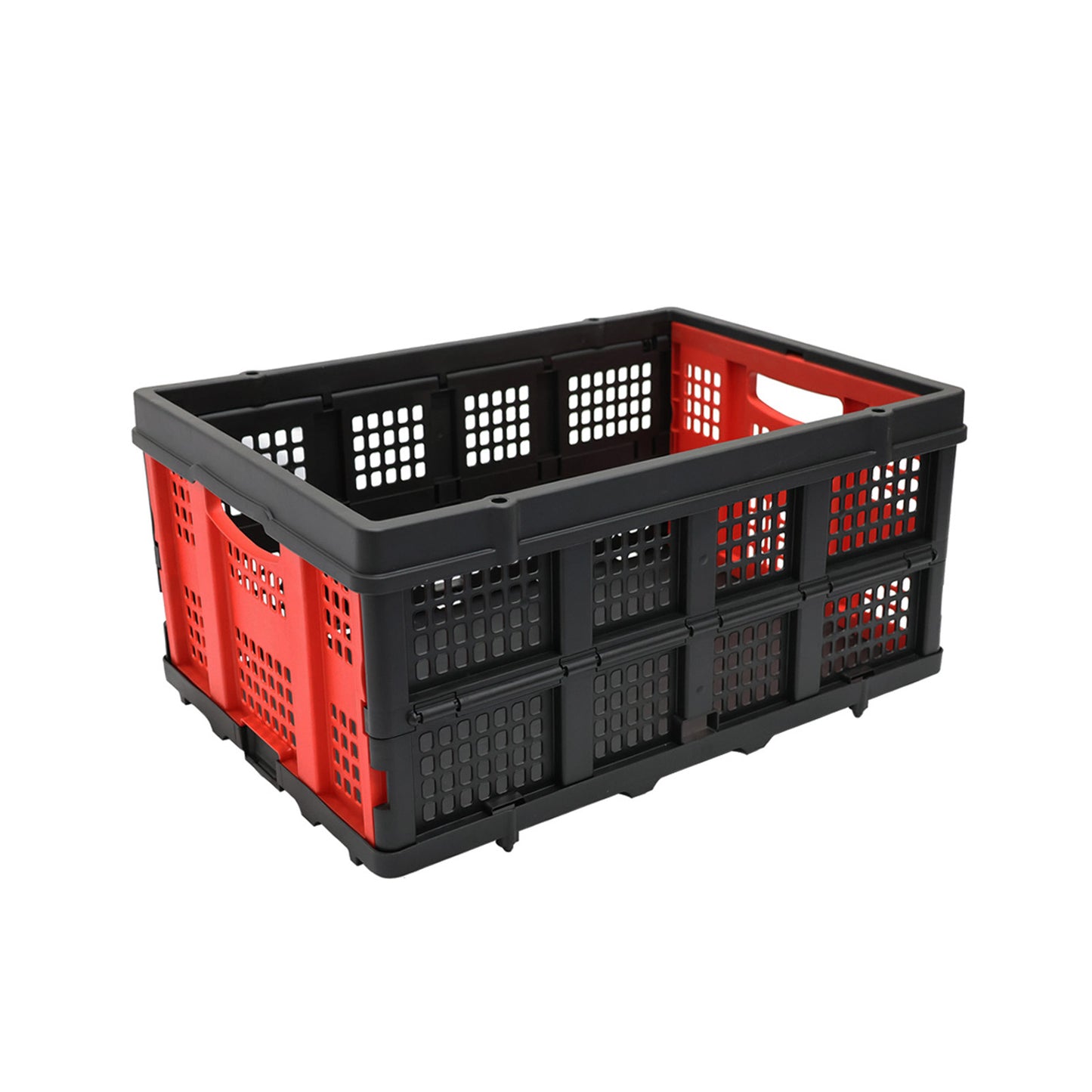 Heavy Duty Shopping Trolley 2-Tier Foldable Utility Cart with Removable Crates Lockable Wheels Foot Brake Swivel Casters Multi-Purpose Rolling Cart for Shopping Office Hospital and Warehouse