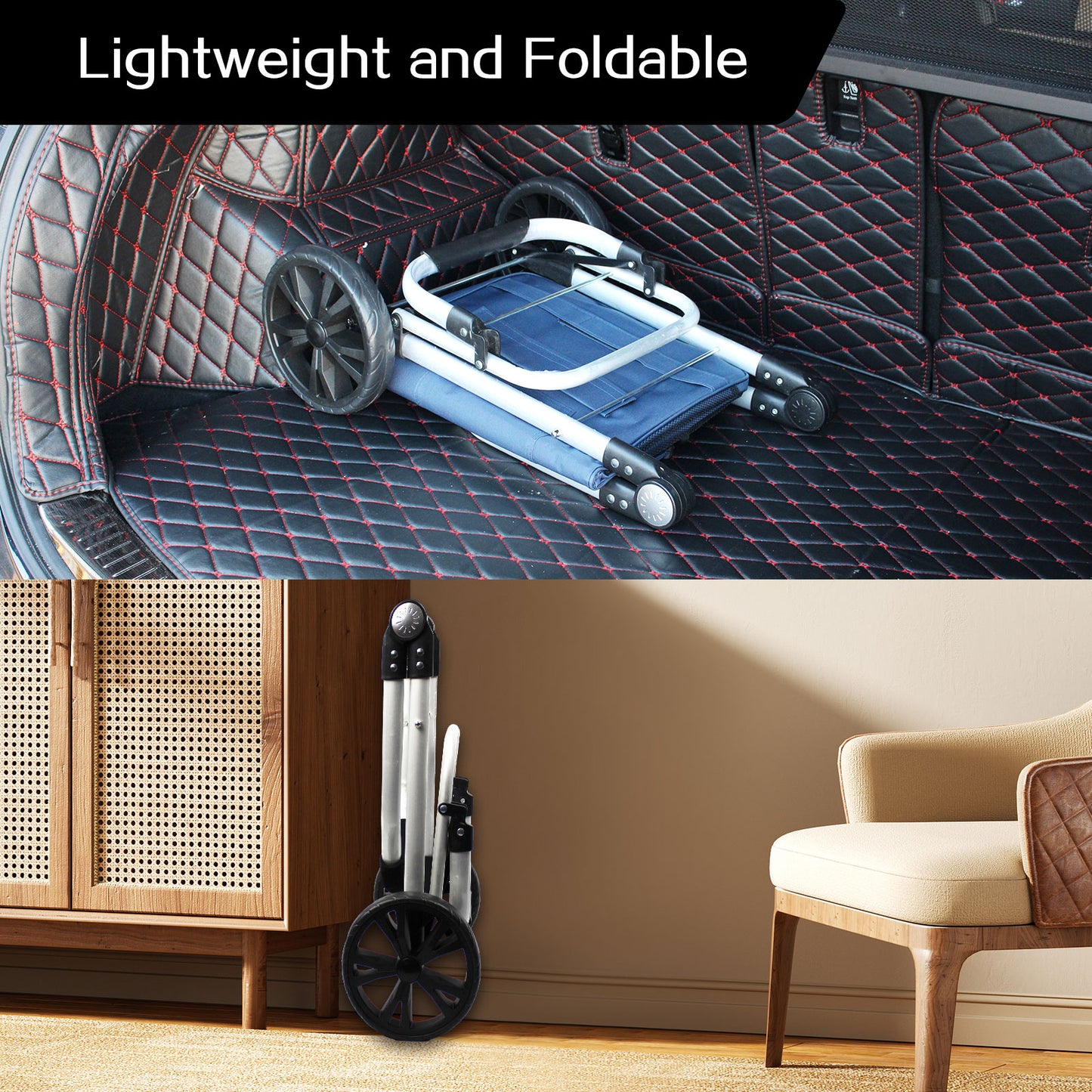 Shopping Trolley Foldable Shopping Grocery Cart with Cooler Bag